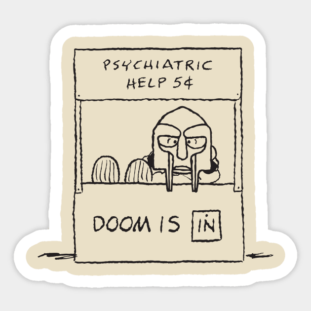 Doom Is In Sticker by Super Secret Villain